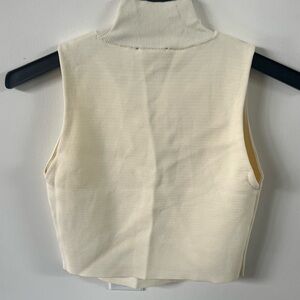 House of Harlow 1960 Cream Sleeveless Turtleneck Top